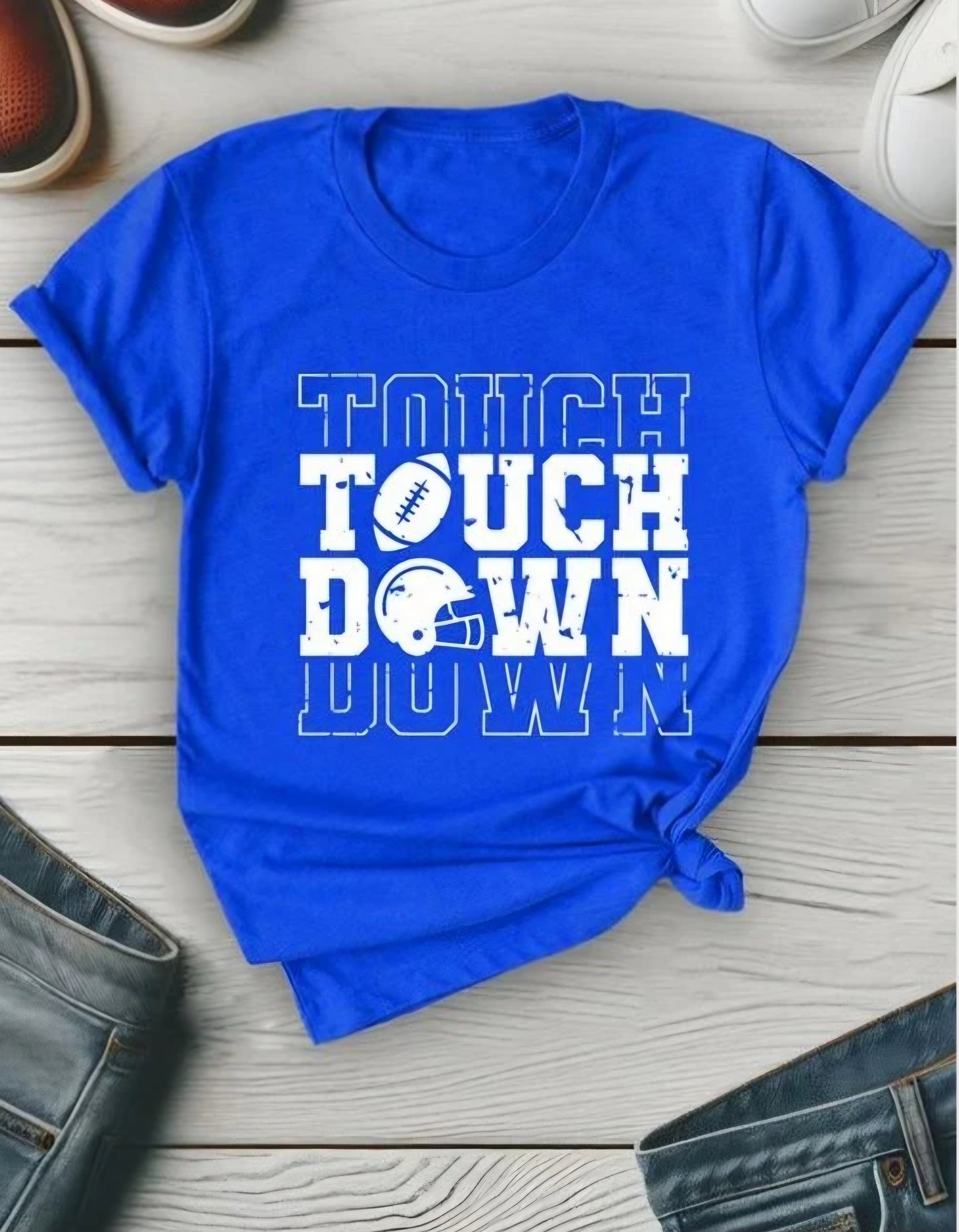 Blue Short Sleeve Touch Down T Shirt